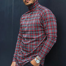 Load image into Gallery viewer, High Collar Contrast Plaid Men'S Top