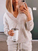 Load image into Gallery viewer, Fashion V-neck Long Sleeve Two-piece Suit