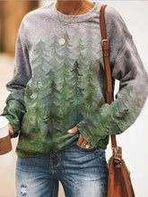 Load image into Gallery viewer, Forest Pattern Printed Casual Ladies Sweater