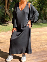 Load image into Gallery viewer, Casual Loose V-neck Long Sleeve Solid Color Two-piece Suit