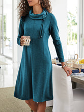 Load image into Gallery viewer, Solid Color Casual Cozy Cowl Dress