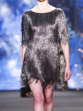 Load image into Gallery viewer, Fashion Solid Color Sexy Tassel Evening Dress