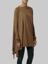 Load image into Gallery viewer, Pure Color Simple Loose Hem Round Neck Top