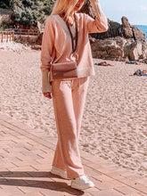 Load image into Gallery viewer, Color Matching Casual Loose V-Neck Women'S Knitted Suit