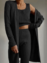 Load image into Gallery viewer, Fashion Solid Color Casual Knitted Cardigan Three-piece Set