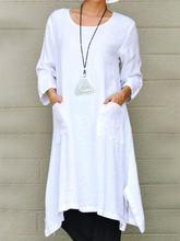 Load image into Gallery viewer, Casual Women'S Solid Color Cotton And Linen Dress