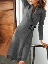 Load image into Gallery viewer, Pure Color Knitted Long Casual Sweater Coat