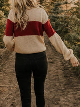 Load image into Gallery viewer, Casual Women'S Color-Blocking Round Neck Sweater