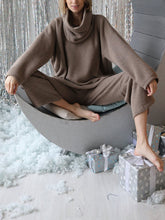 Load image into Gallery viewer, Fashion Simple Long Sleeve Turtleneck Top Pants Knitted Suit