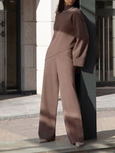 Load image into Gallery viewer, Knitted Ribbed-Knit Turtleneck Sweater Two-Piece Suit