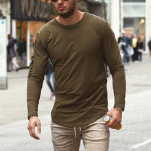 Load image into Gallery viewer, Cotton Round Neck Slim Long Sleeve Men'S T-Shirt