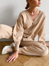 Load image into Gallery viewer, V-neck Casual Loose Long-sleeved Knitted Women's Suit