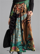 Load image into Gallery viewer, Retro Tiger Print Women's Long Sleeve Dress