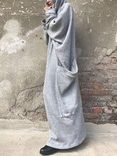 Load image into Gallery viewer, Large Pocket Loose Solid Color High Collar Casual Dress