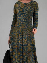 Load image into Gallery viewer, Pastoral Leisure Round Neck Women'S Long Dress