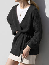 Load image into Gallery viewer, Fashion Lace Up Solid Color Loose Sweater