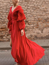 Load image into Gallery viewer, Fashion Solid Color Lace-up Evening Maxi Dress