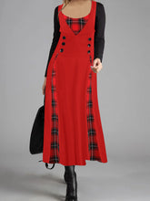 Load image into Gallery viewer, Retro You Check Long Sleeve Maxi Dress