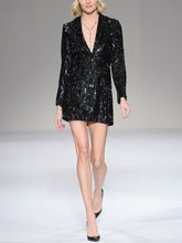 Load image into Gallery viewer, Fashion Long Sleeve V-neck Sequin Mini Dress