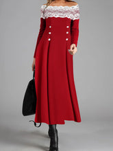 Load image into Gallery viewer, Elegant and Generous One-neck Lace Long Sleeve Dress