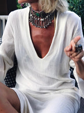 Load image into Gallery viewer, Solid Color V-Neck Split Maxi Dress