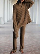 Load image into Gallery viewer, Autumn and Winter Fashion Half Turtleneck Sweater Two-piece Suit