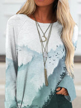 Load image into Gallery viewer, Ink Painting Print Round Neck Long Sleeve Hoodies