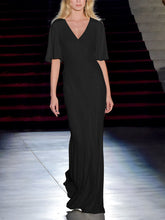 Load image into Gallery viewer, Fashion V-neck Short Sleeve Elegant Evening Dress