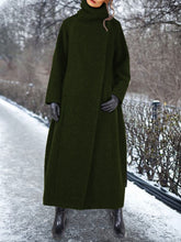 Load image into Gallery viewer, Ladies' High Collar Casual Solid Color Long Dress