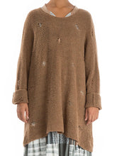 Load image into Gallery viewer, Casual Loose Solid Color Long-sleeved Ripped Top