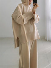 Load image into Gallery viewer, Simple Solid Color Hooded Women'S Knitted Two-Piece Suit