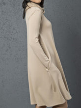 Load image into Gallery viewer, Simple Casual Loose High Neck Long Sleeve Dress