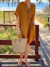 Load image into Gallery viewer, Simple casual loose short sleeve dress