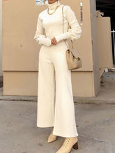 Load image into Gallery viewer, Fashion Casual High Neck Wide Leg Two-piece Suit