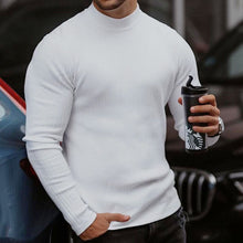 Load image into Gallery viewer, Pure Color Casual Round Neck Slim Long Sleeve Knitted Sweater