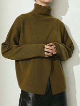 Load image into Gallery viewer, Fashion High Neck Long Sleeve Solid Color Casual Sweater