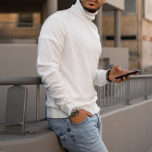 Load image into Gallery viewer, Pure Color Fashion Casual High Neck Long Sleeve Sweater