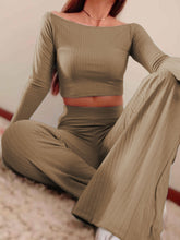 Load image into Gallery viewer, Fashion Pure Color Casual Loose Knit Two-piece Suit