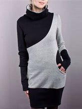Load image into Gallery viewer, Fashion Color Block High Neck Long Sweatshirt
