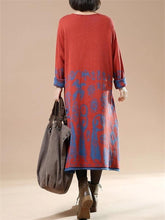 Load image into Gallery viewer, Retro Casual Women'S Printed Sweater Dress