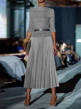 Load image into Gallery viewer, Casual Round Neck Knitted Ladies Two-piece Dress