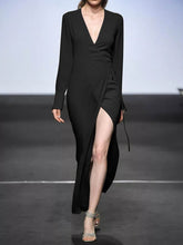 Load image into Gallery viewer, Fashion Long Sleeve V-neck Elegant Dress