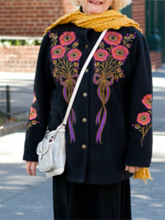 Load image into Gallery viewer, Autumn And Winter Retro Flowers Casual Women'S Jacket