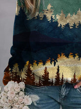 Load image into Gallery viewer, Fashion Casual Long-sleeved Landscape Print Top