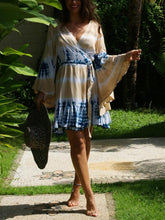 Load image into Gallery viewer, Tie-dyed V-neck Casual Dress