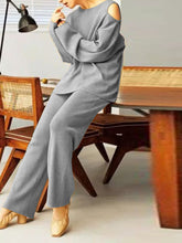 Load image into Gallery viewer, Solid Color Round Neck Long Sleeve Loose Casual Suit