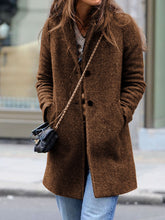 Load image into Gallery viewer, Women's Stand Collar Long Sleeve Woolen Blazer