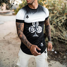 Load image into Gallery viewer, Black Gradient T-Shirt Shorts Casual Men'S Suit