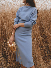 Load image into Gallery viewer, Pure Color Round Neck Long Sleeve Casual Two-piece Suit