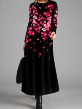 Load image into Gallery viewer, Vintage Elegant Flower Long Sleeve Round Neck Dress